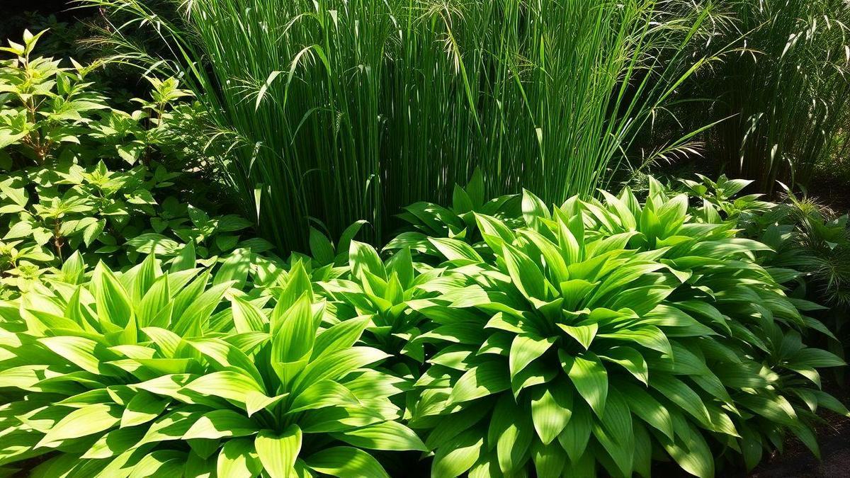 Pairing Hostas with Vertical Plants for Height Pairing Hostas with Vertical Plants for Height