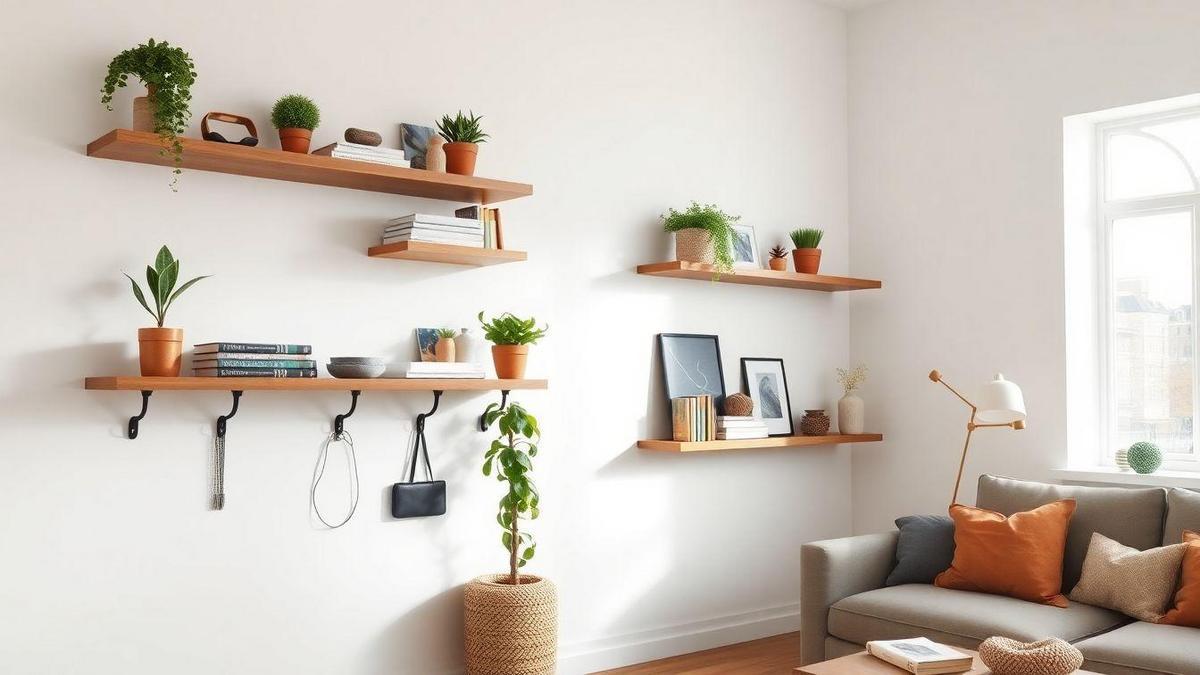 Turn Empty Walls into Stylish Storage with Floating Shelves and Smart Hooks Turn Empty Walls into Stylish Storage with Floating Shelves and Smart Hooks