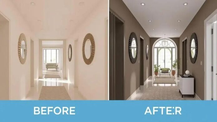 Espelhos na decoração do corredor: veja o antes e depois que surpreendeu minha visita