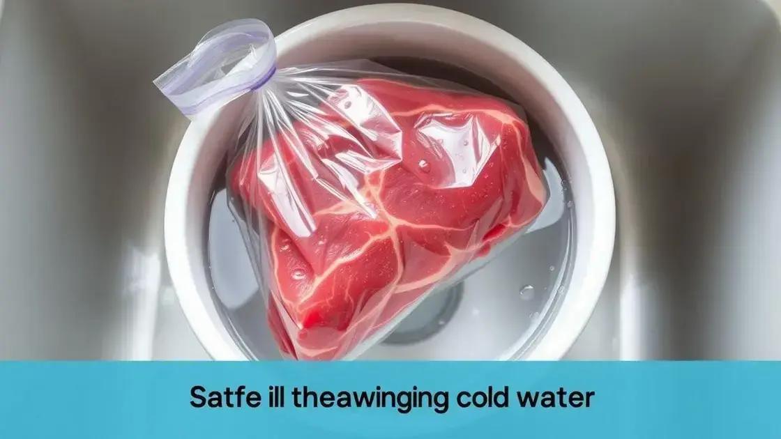 Usando água fria para descongelar rapidamente Usando água fria para descongelar rapidamente