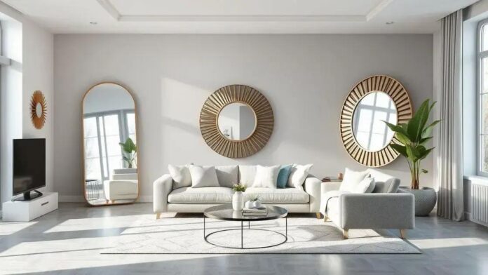 Usei espelhos na decoração da sala e o espaço parece ter dobrado de tamanho