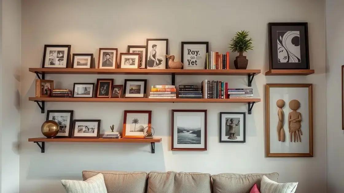 Using shelves to showcase personal items and art Using shelves to showcase personal items and art